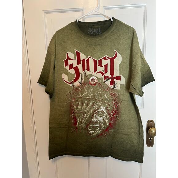 NEW Ghost Thorny Eye T Shirt Men's XL Olive Green Band Heavy Metal Papa Emeritus - Picture 1 of 6